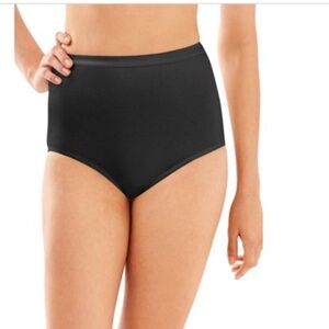 Bali Full-Cut-Fit Stretch Cotton Brief Black  Women's